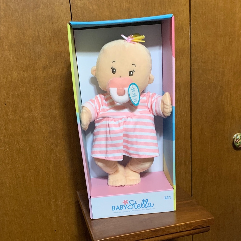 Baby Stella 12" Pink Stripe Soft Baby Doll